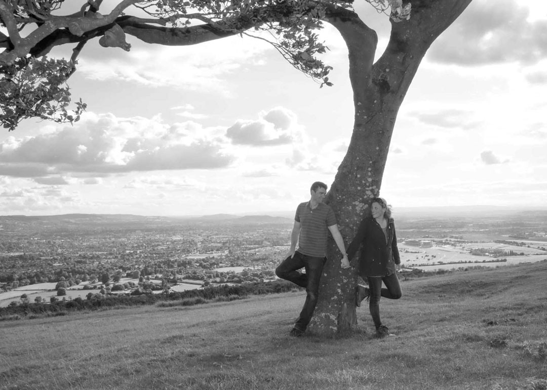 Logo elements ARROWS copyright Nadina Bee engagement photo shoot at Cleeve Hill Cheltenham in black and white