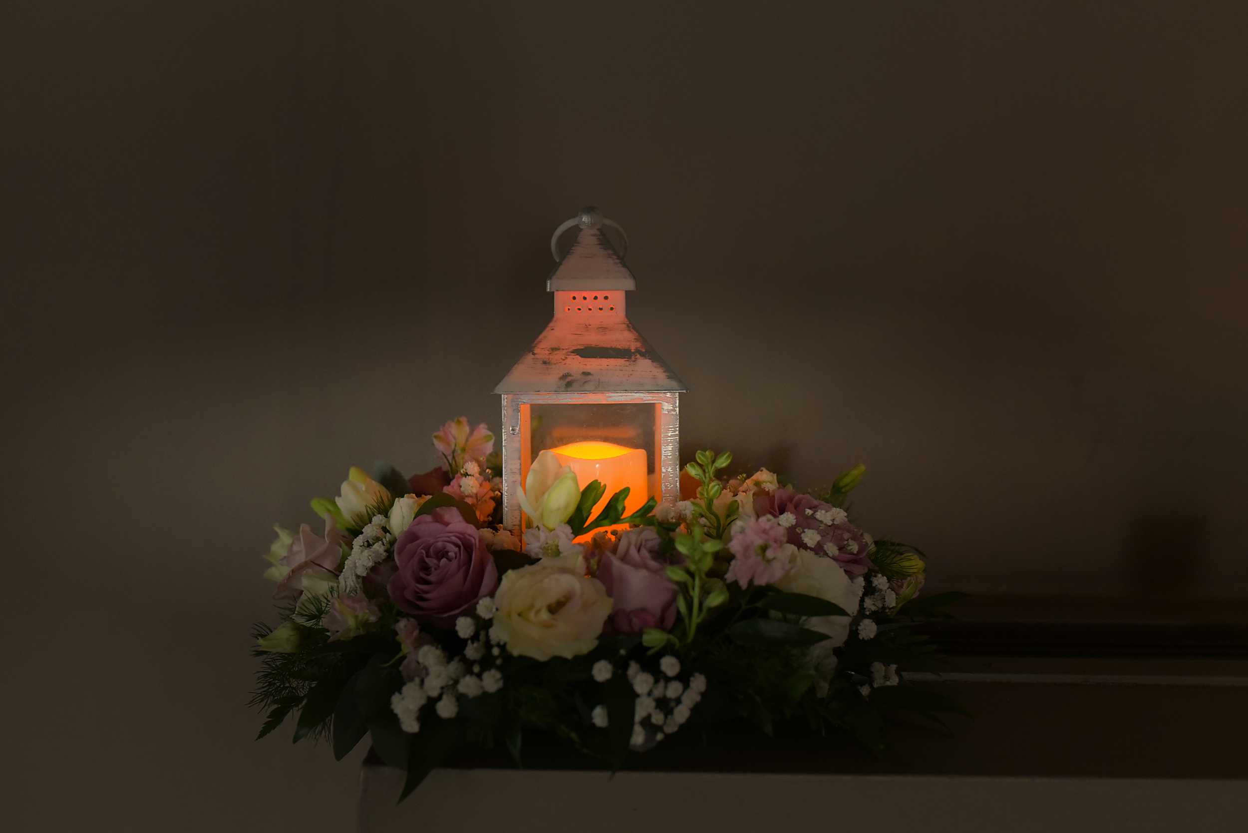 wedding table centre with candle