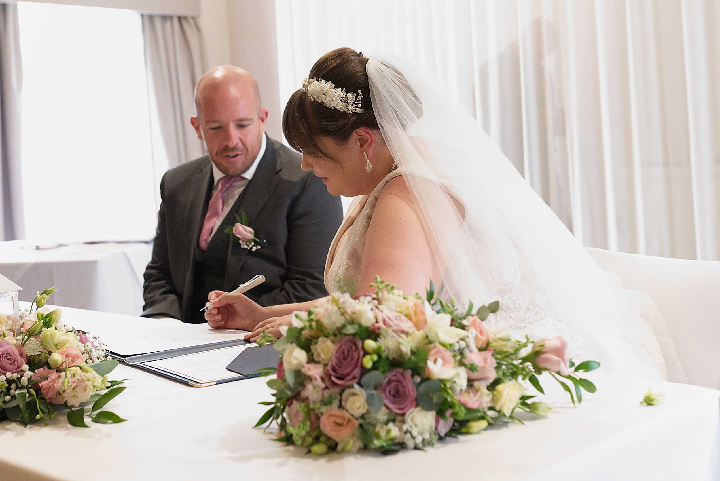 signing of the register wedding photography berkshire