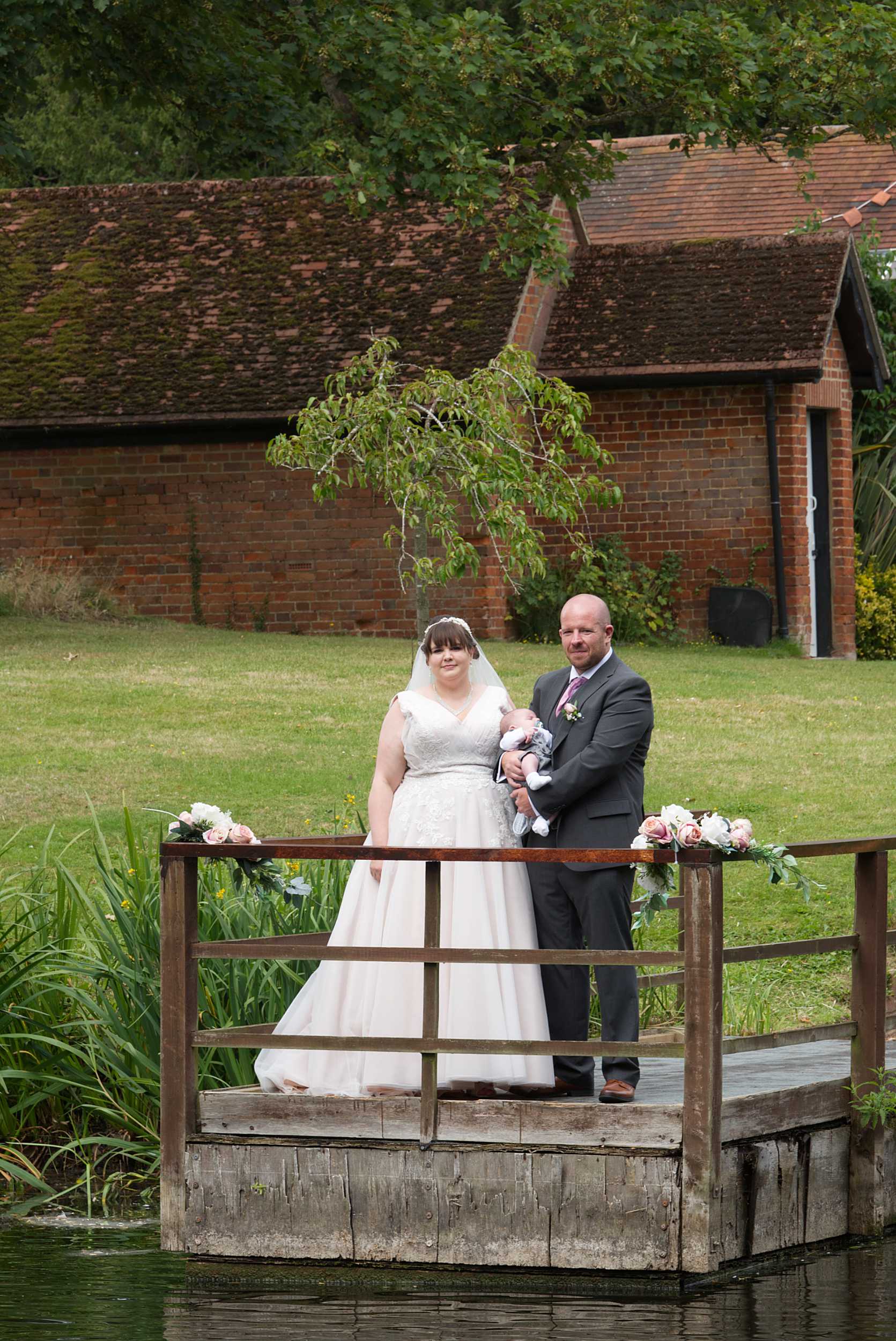 wedding couple with baby