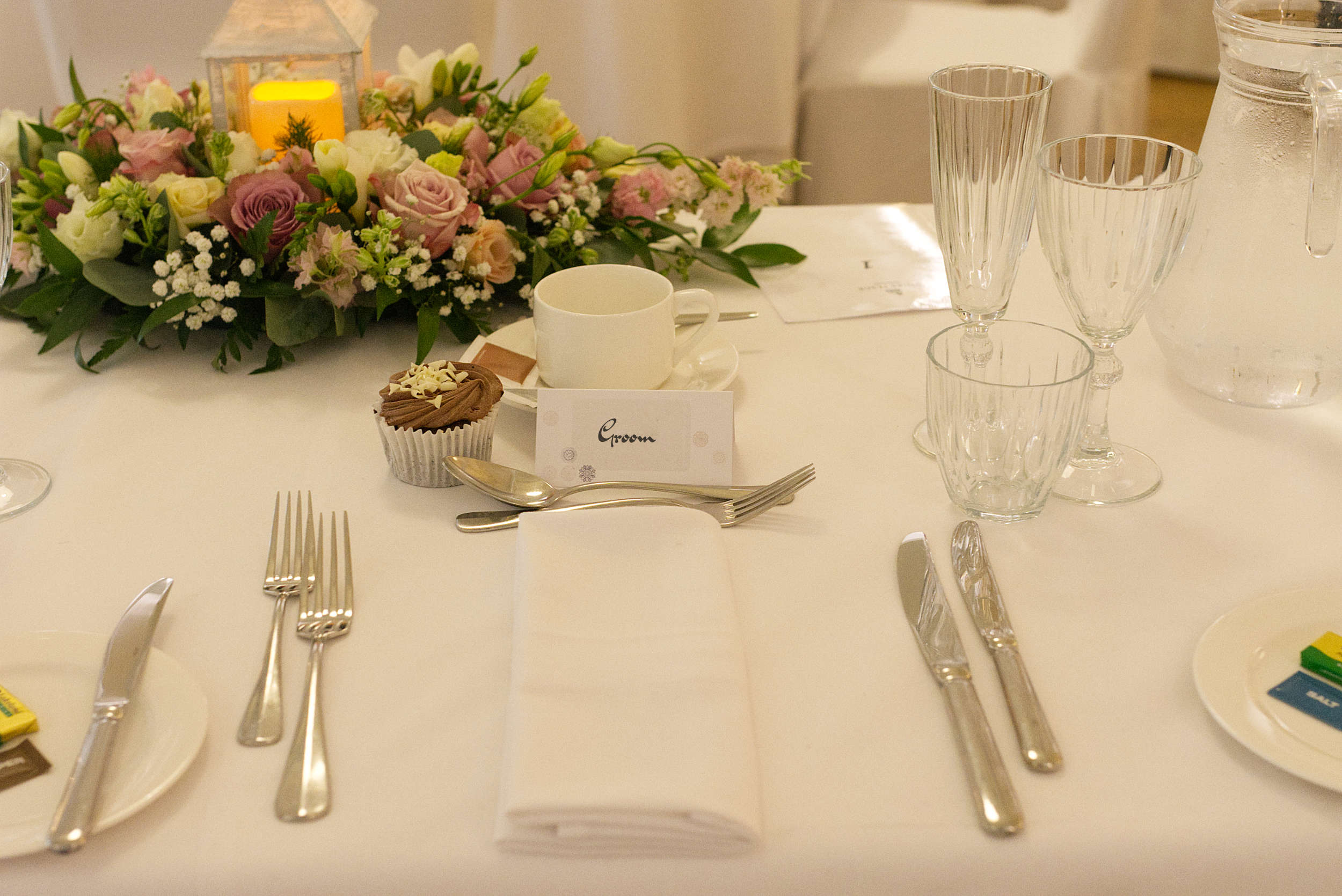 groom wedding table setting